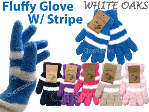 Ladies fluffy gloves - White Oaks brand