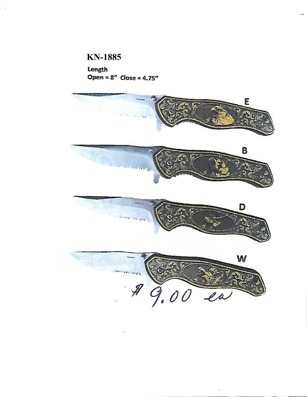 Animal theme folding knife - KN 1885
